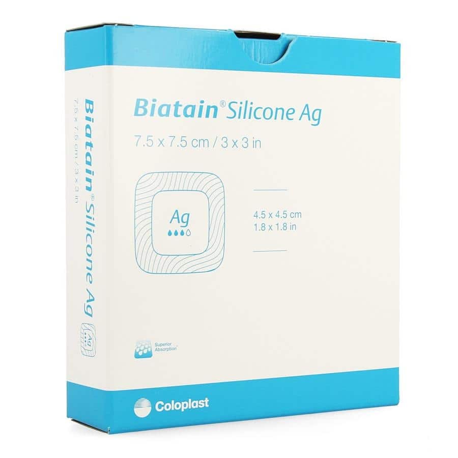 Coloplast Biatain Silicone AG 7,5 x 7,5 cm Coloplast Biatain Silicone AG 7,5 x 7,5 cm