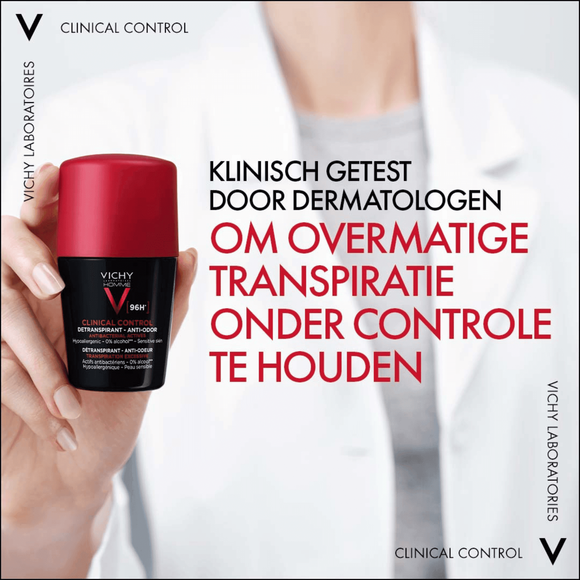 Vichy Homme Deo Roll Clinical Control 96h 50ml