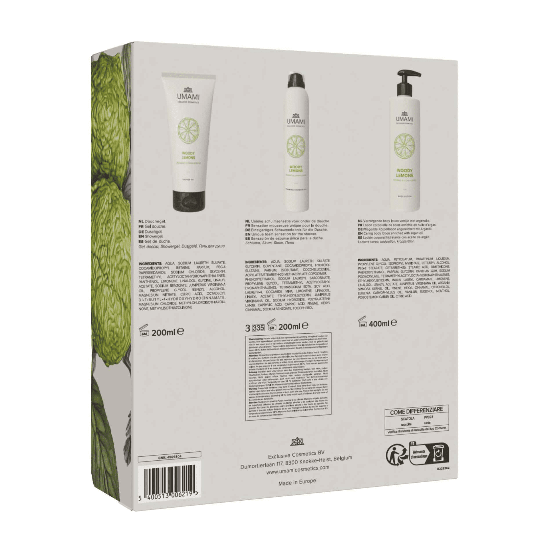 Umami Woody Lemons Geschenkset Douche Klein Umami Woody Lemons Geschenkset Douche Klein