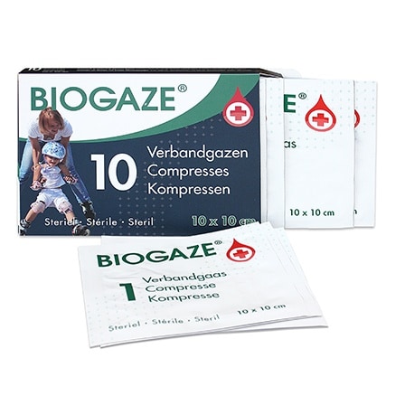 Biogaze GeÃ¯mpregneerd Verbandgaas 10 x 10 cm