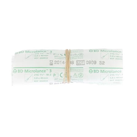 BD Microlance 3 21 G x 1 1/2 RB 0,80 x 40 mm Groen BD Microlance 3 21 G x 1 1/2 RB 0,80 x 40 mm Groen