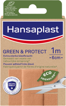 Hansaplast Pleisters Green & Protect 1 m x 6 cm Hansaplast Pleisters Green & Protect 1 m x 6 cm