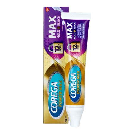 Corega Max Hold + Block Kleefcrème Corega Max Hold + Block Kleefcrème