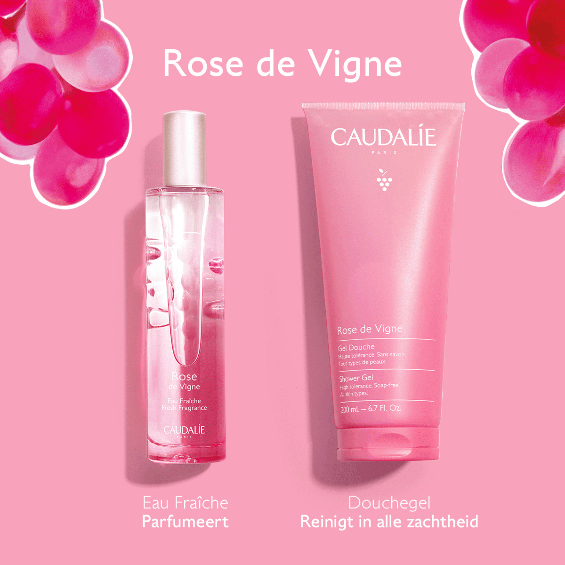 Caudalie Rose de Vigne Eau Fraîche + Douchegel Geschenkset