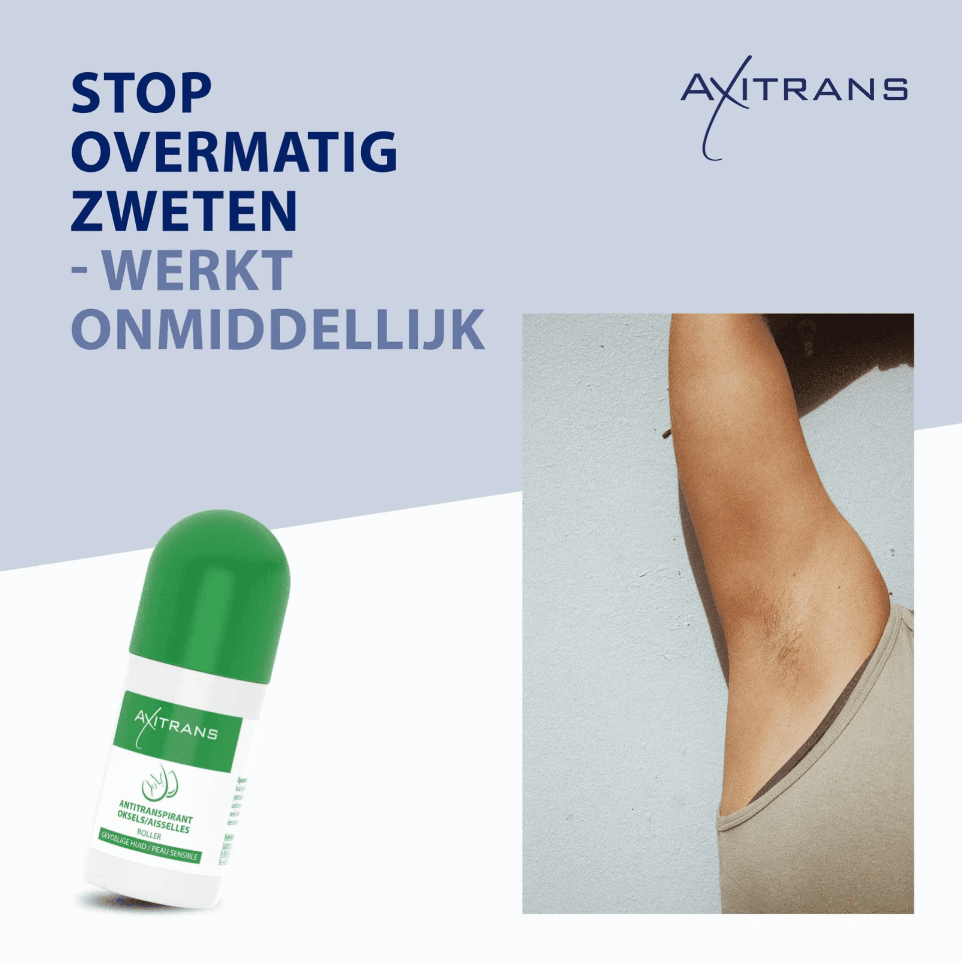 Axitrans Roller Antitranspirant Oksels Gevoelige Huid
