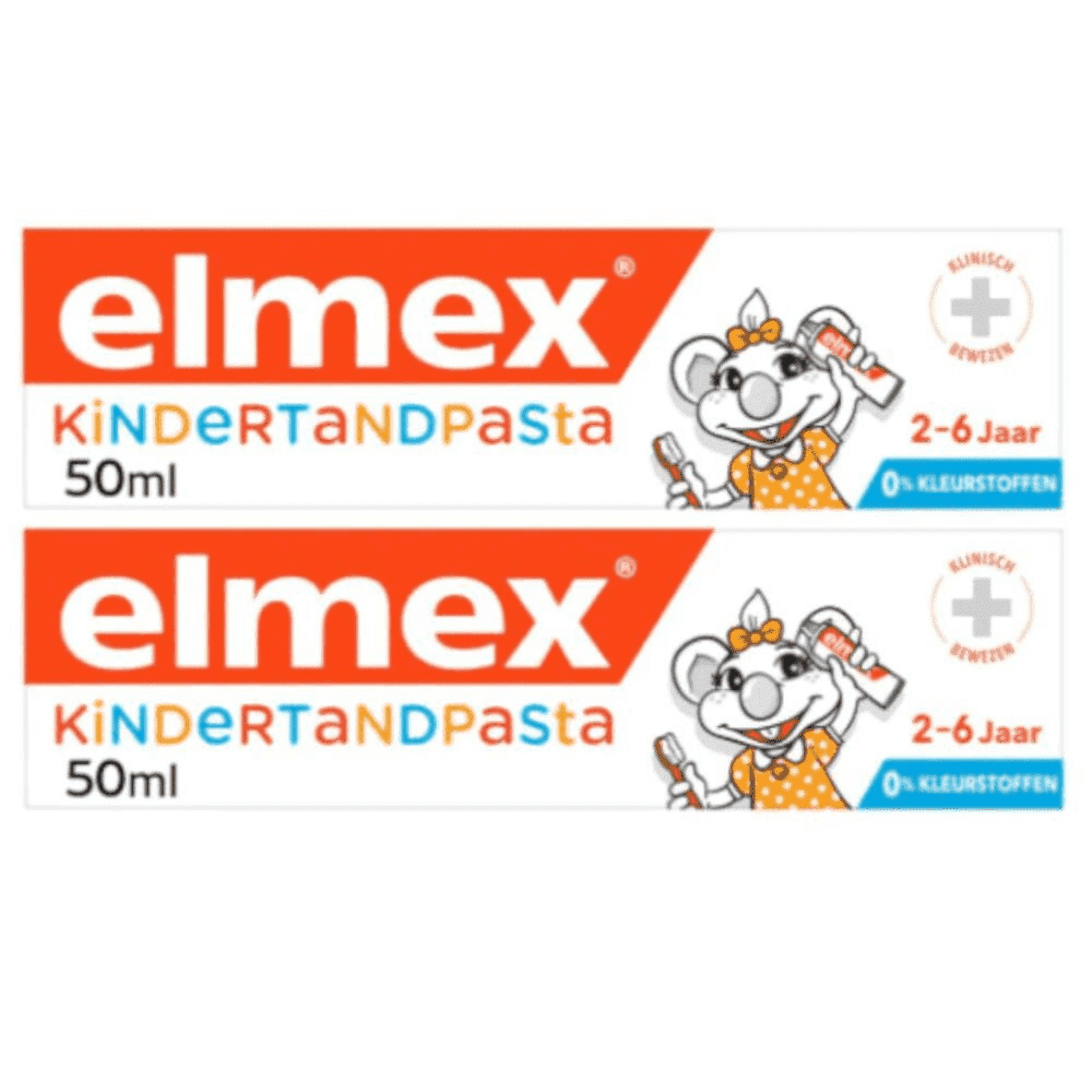 Elmex Tandpasta Kind 2-6 Jaar Duo Promo 2 x 50 ml