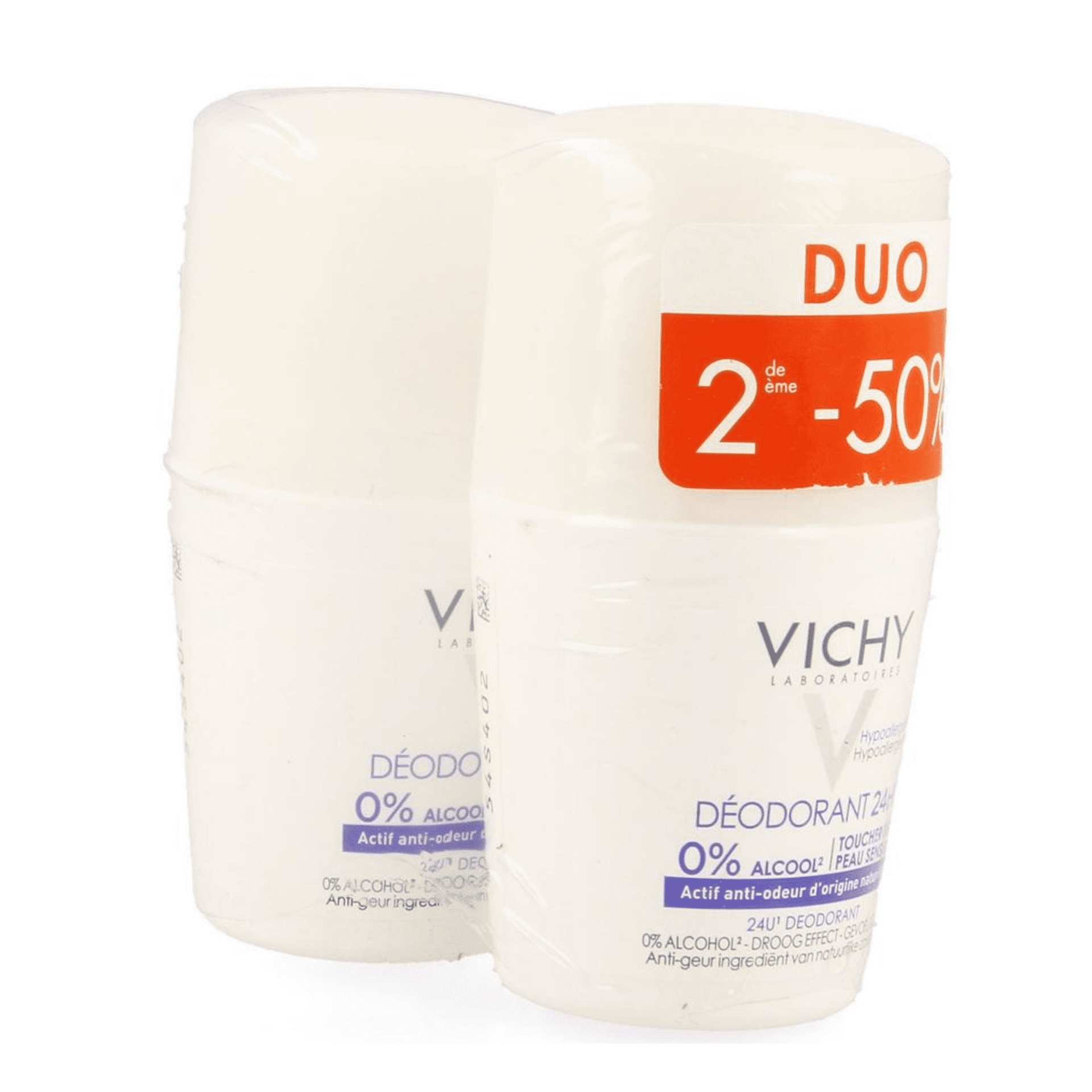 Vichy Deo Roller 24u zonder Aluminiumzouten Duo Promo*