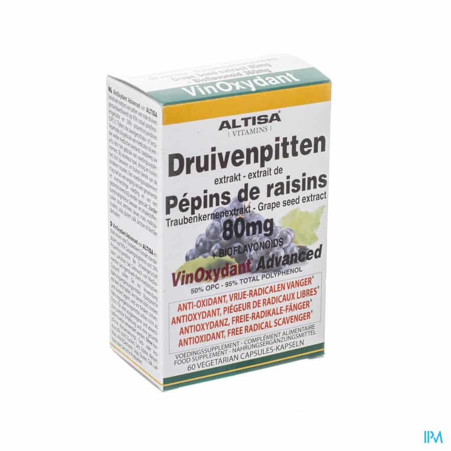 Altisa Rode Druivenpit Extract 80 mg + Bioflavone Altisa Rode Druivenpit Extract 80 mg + Bioflavone