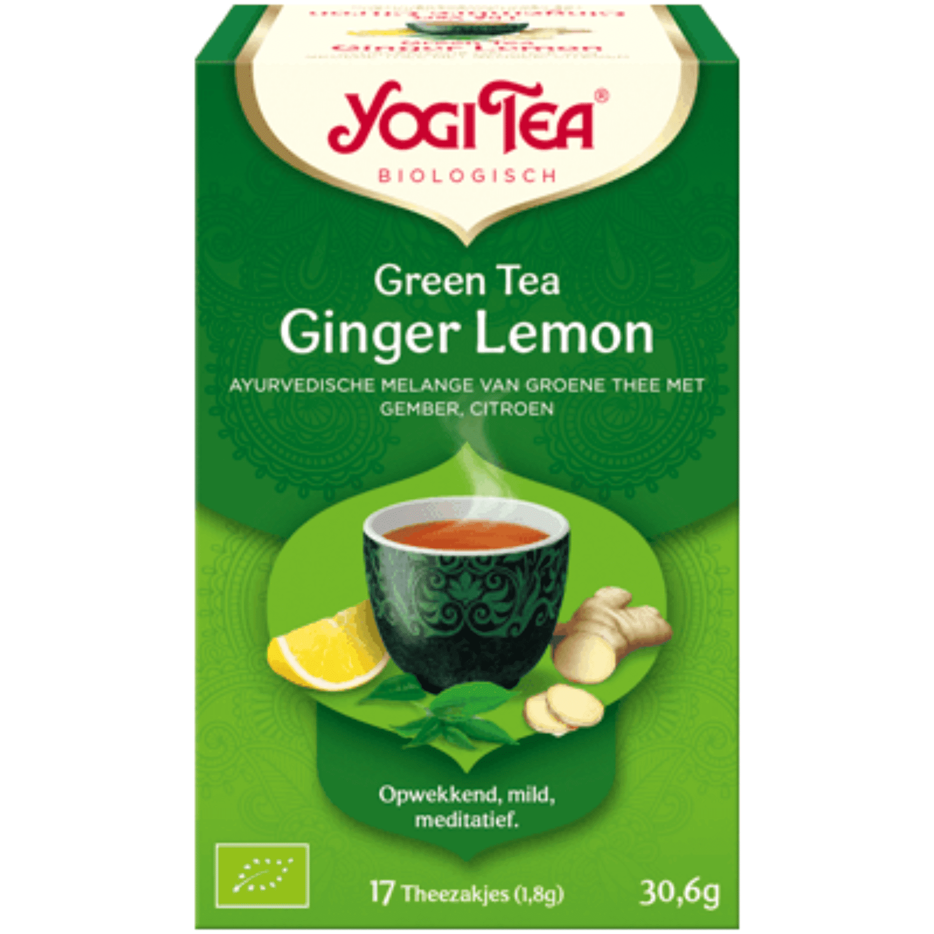 Yogi Tea Ginger Lemon Green Thee 17 zakjes Yogi Tea Ginger Lemon Green Thee 17 zakjes