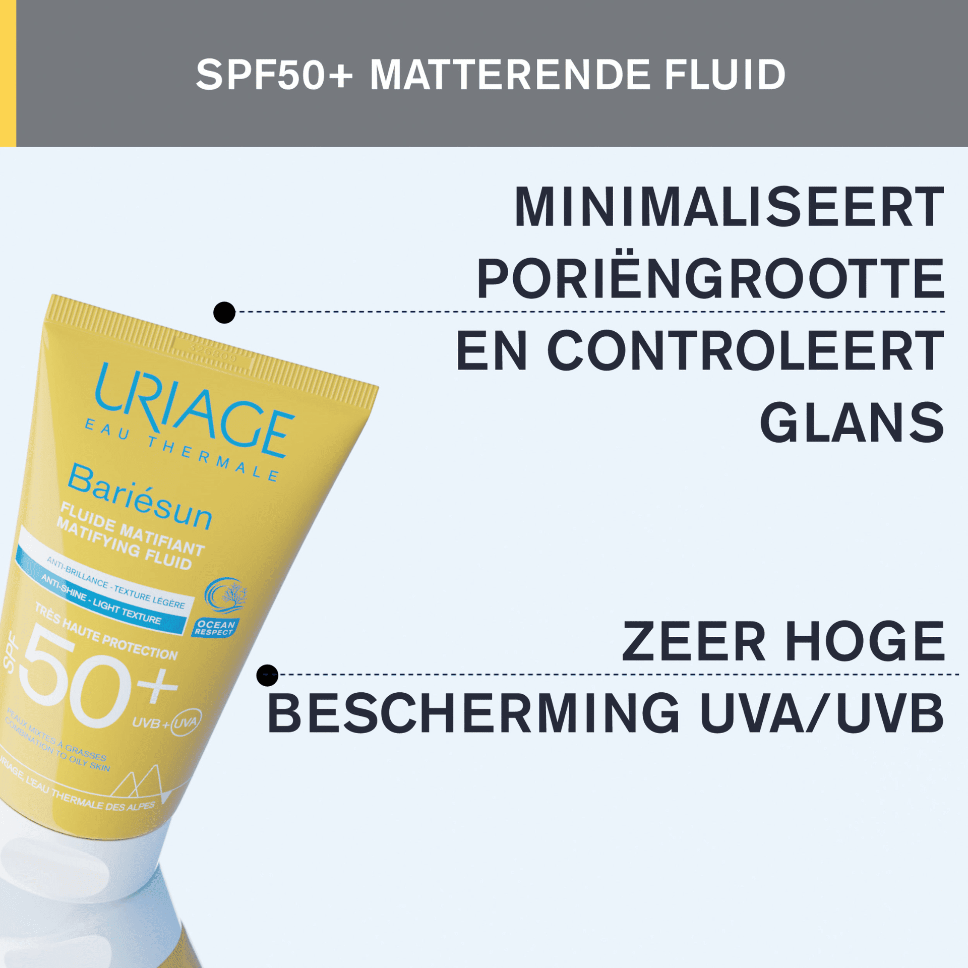 Uriage Bariésun Matterende Zonnefluid SPF 50+ Uriage Bariésun Matterende Zonnefluid SPF 50+