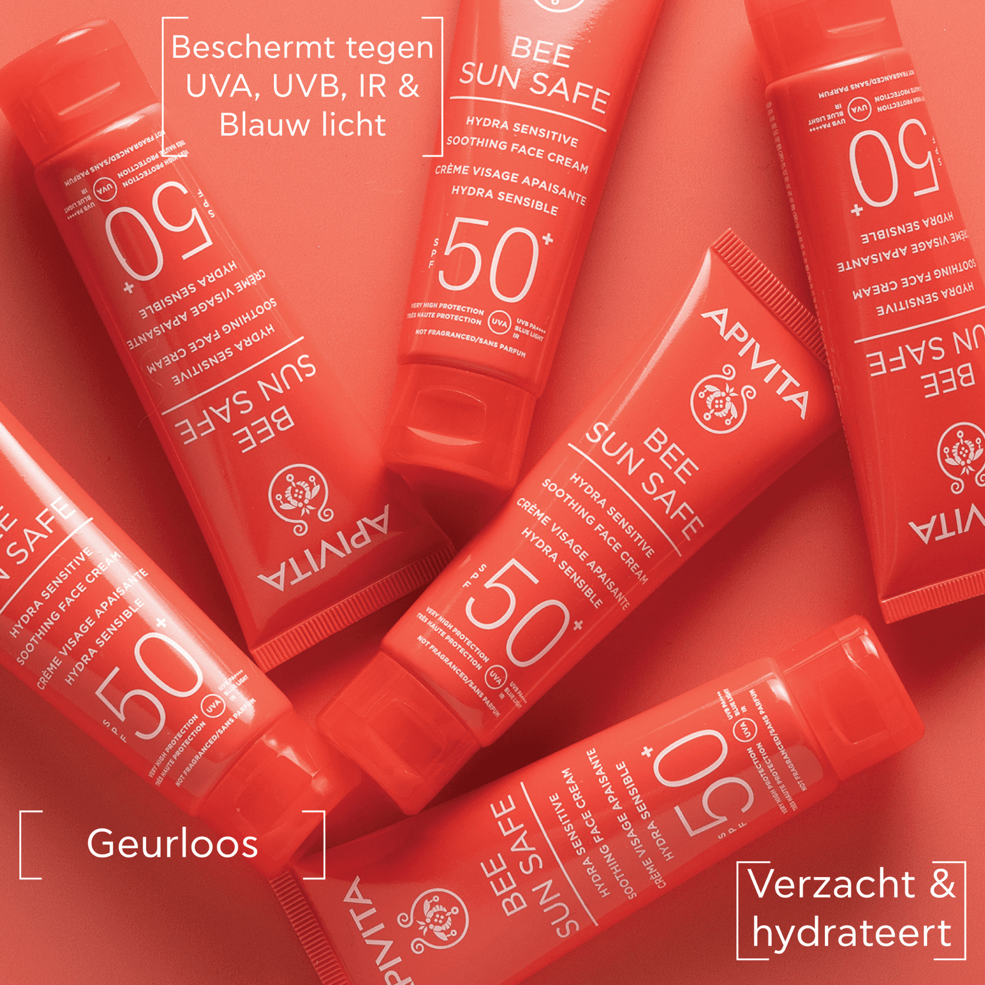 Apivita Bee Sun Safe Hydra Sensitive Kalmerende Gelaatscrème SPF 50+ Apivita Bee Sun Safe Hydra Sensitive Kalmerende Gelaatscrème SPF 50+