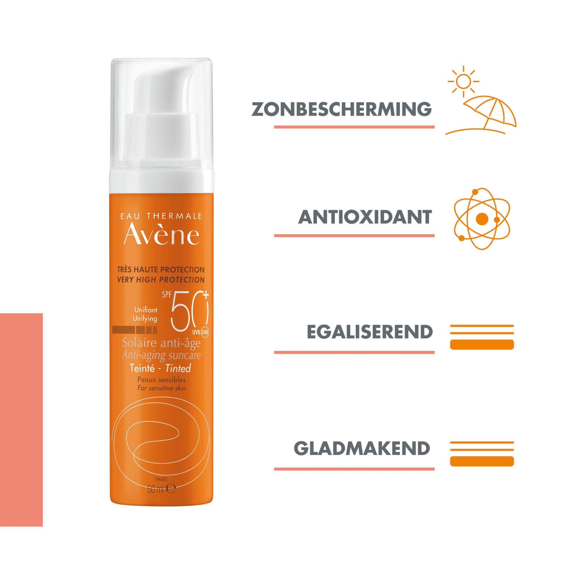 Avene Soleil Creme Solaire Anti-Age Teintee SPF50+ Avene Soleil Creme Solaire Anti-Age Teintee SPF50+