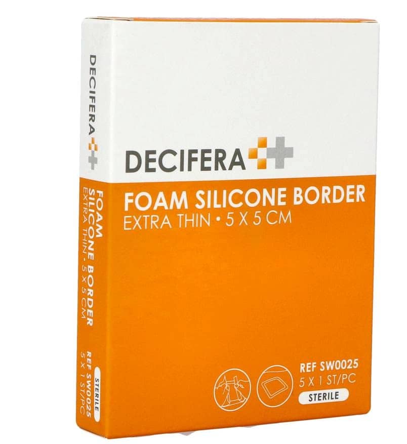 Decifera Foam Silicone Border Extra Thin 5x5cm Decifera Foam Silicone Border Extra Thin 5x5cm