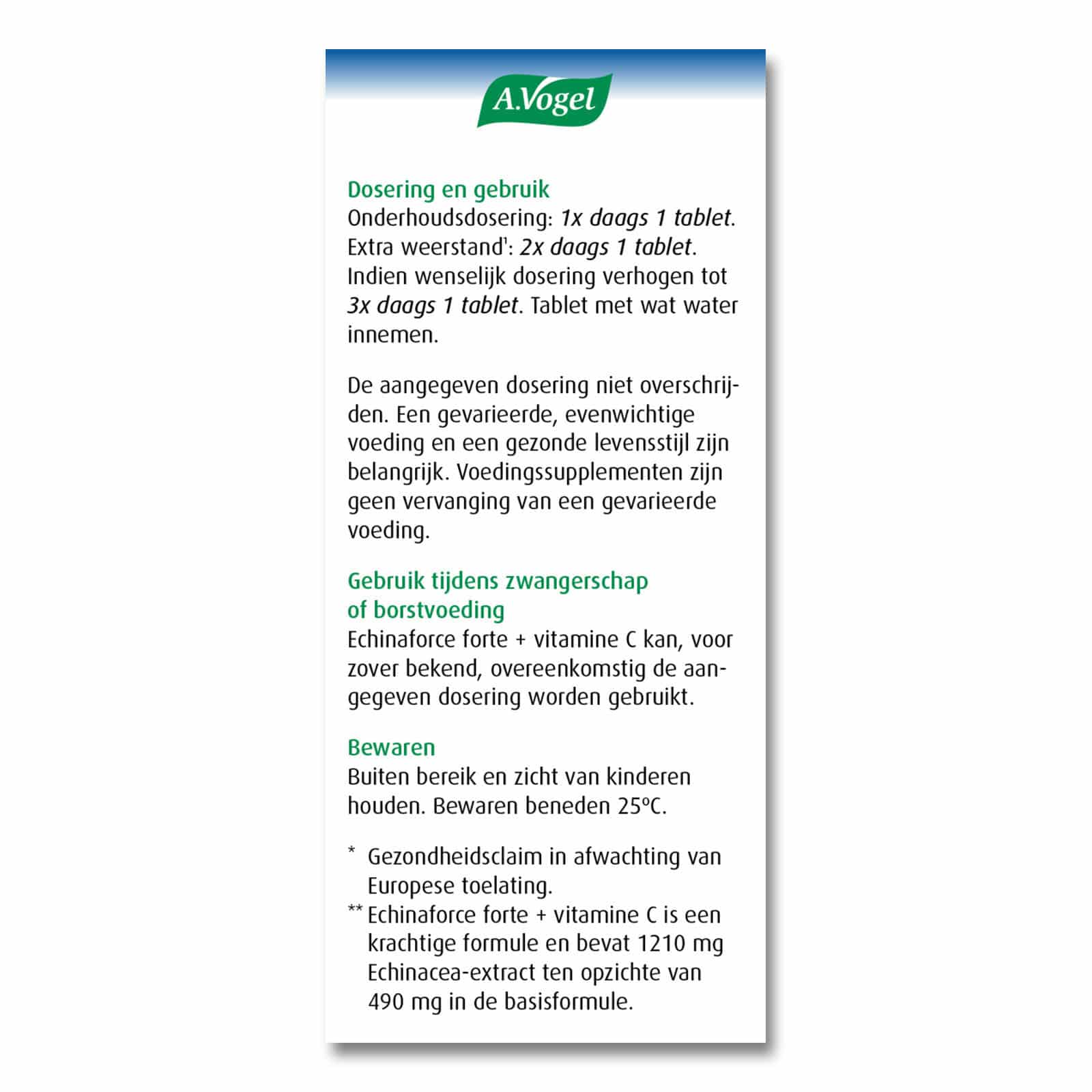 A. Vogel Echinaforce Forte + Vitamine C A. Vogel Echinaforce Forte + Vitamine C