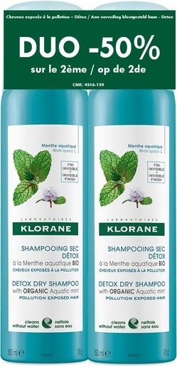 Klorane Droogshampoo Munt Spray Duo Promo Klorane Droogshampoo Munt Spray Duo Promo
