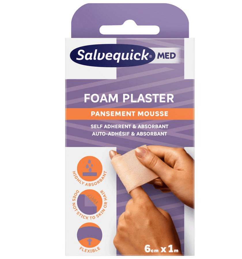 Salvequick Schuimpleister 1 m x 6 cm Salvequick Schuimpleister 1 m x 6 cm