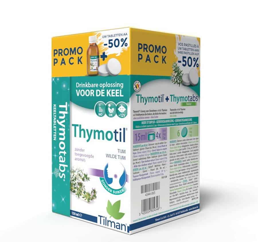 Thymotil Drinkbare oplossing + thymo Natuurlijke Pastilles Promo*