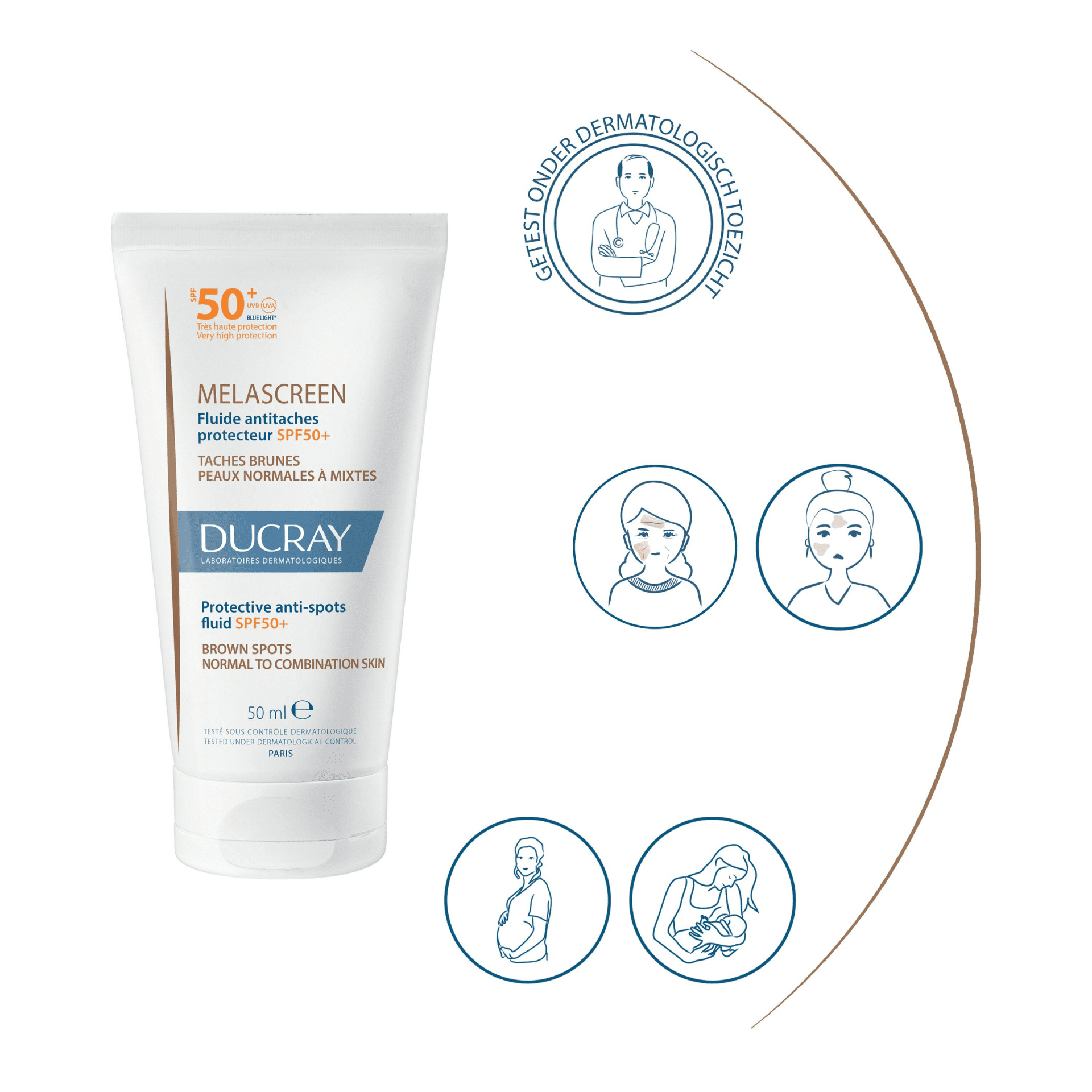 Ducray Melascreen Beschermende Fluid tegen Pigmentvlekken SPF 50+