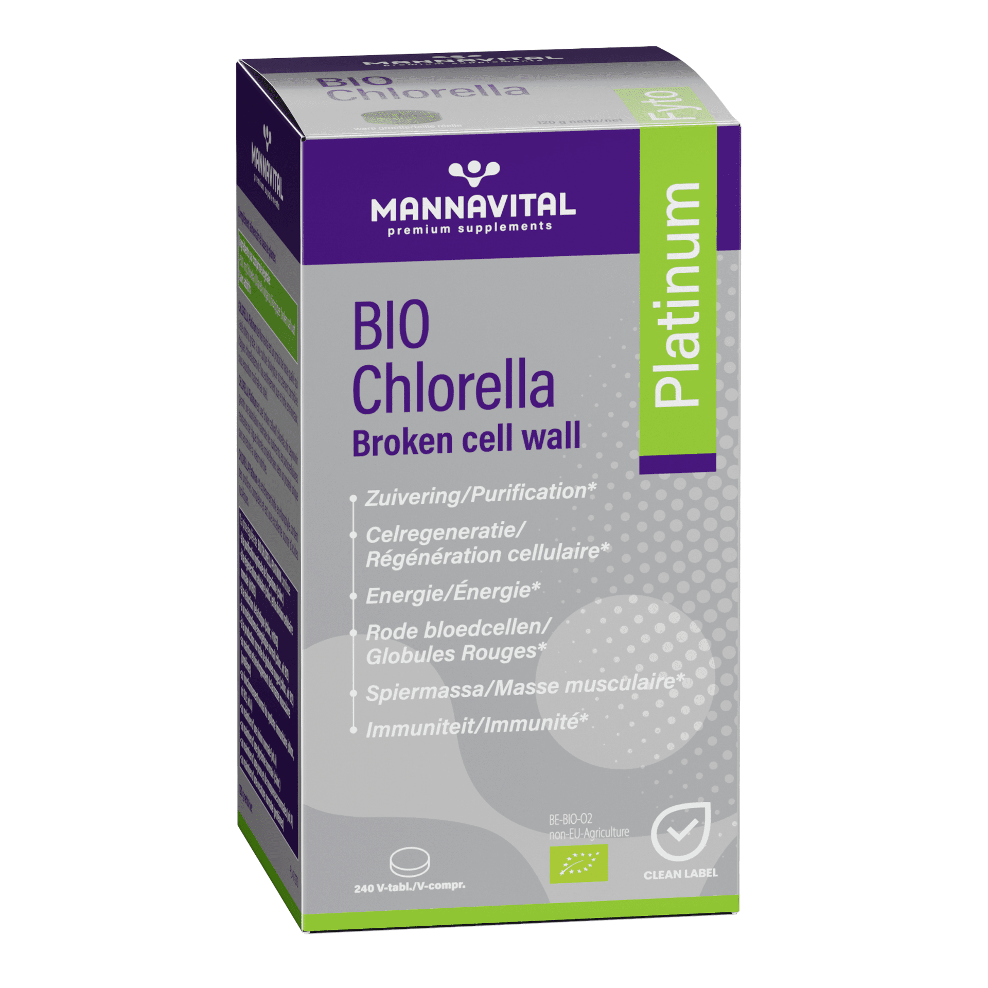 Mannavital Platinum BIO Chlorella Broken Cell Wall Mannavital Platinum BIO Chlorella Broken Cell Wall