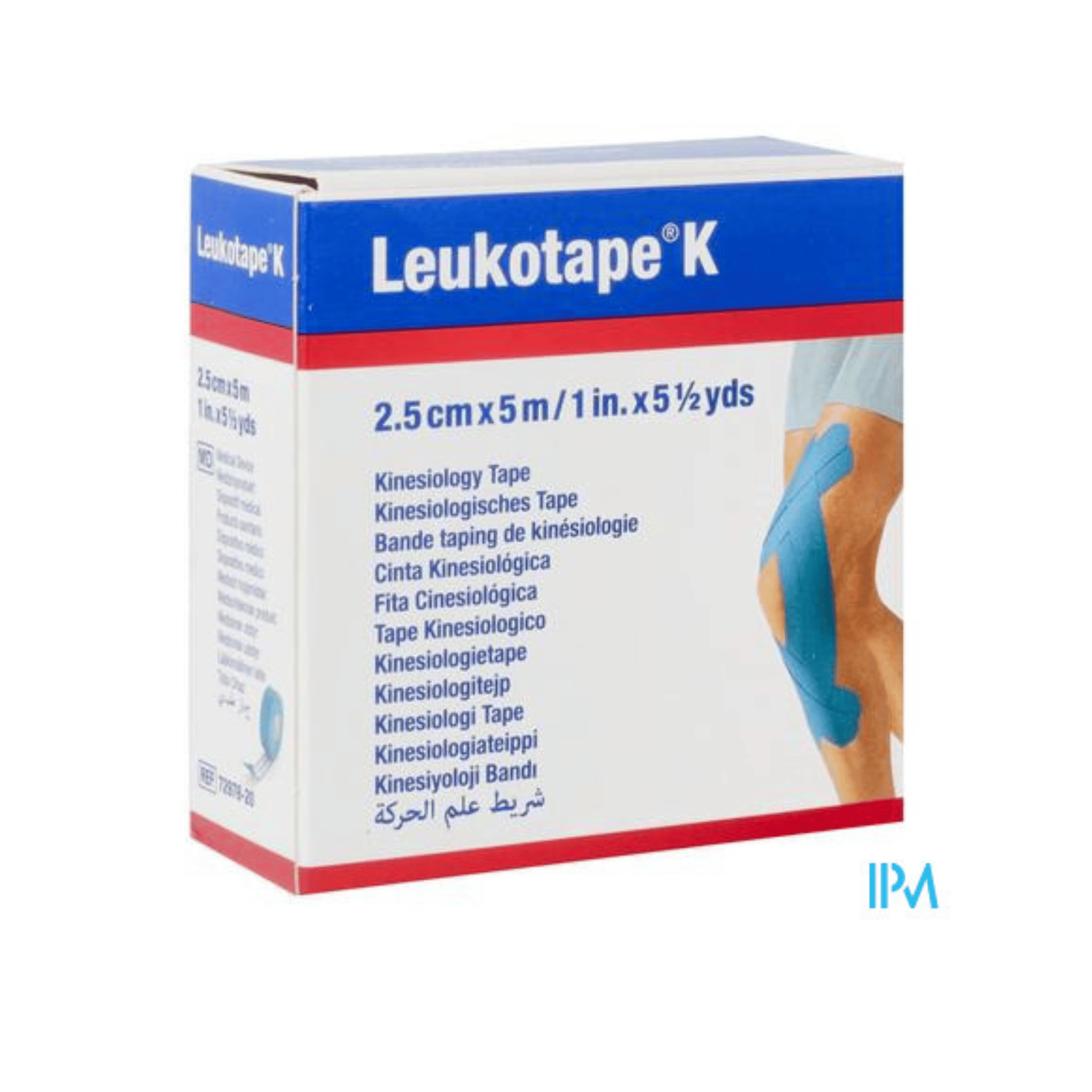 Leukotape K Elastische Kleefwindel Blauw 2,5 cm x 5 m Leukotape K Elastische Kleefwindel Blauw 2,5 cm x 5 m