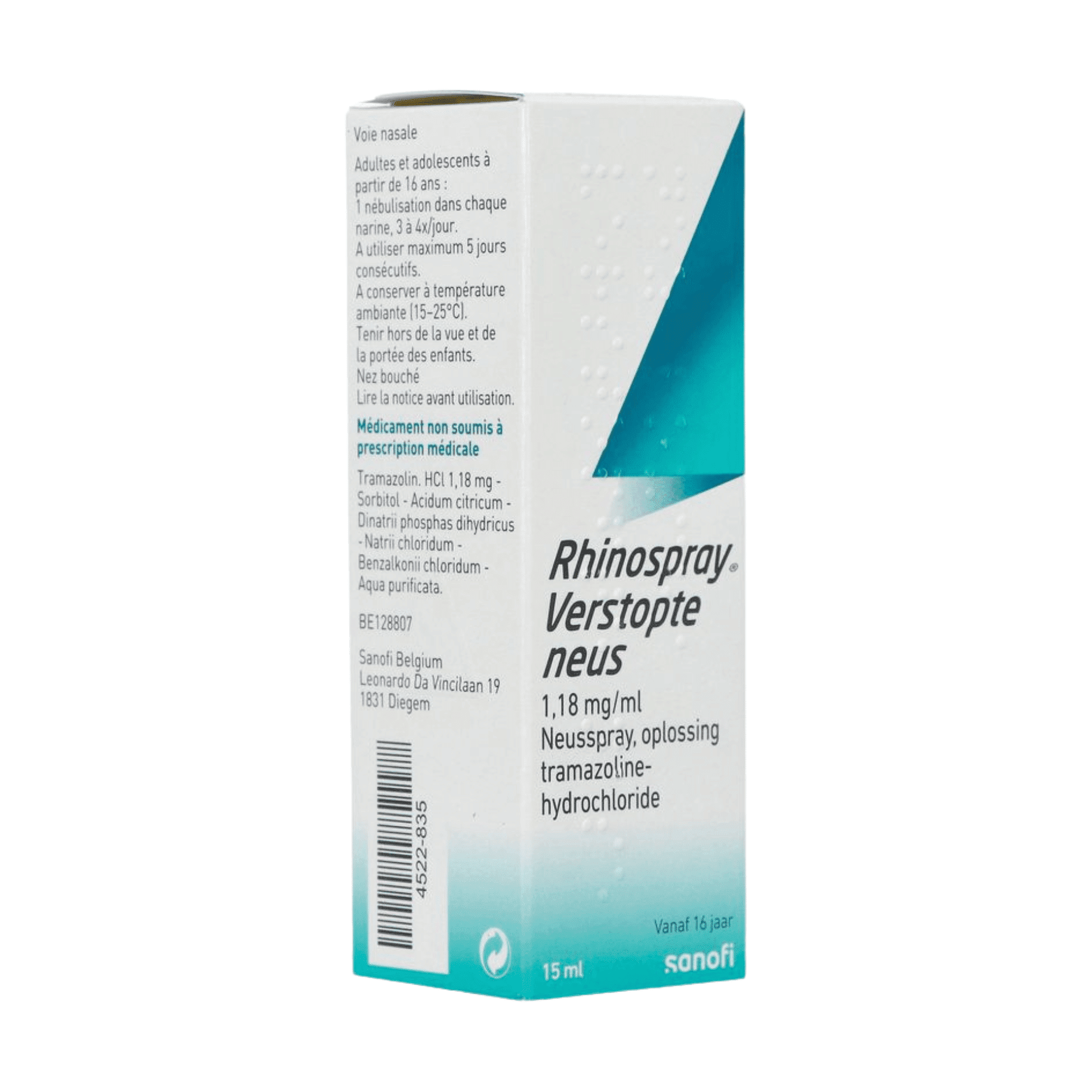 Rhinospray Nez Bouche 1,18mg/ml Spr Nasal Sol 15ml