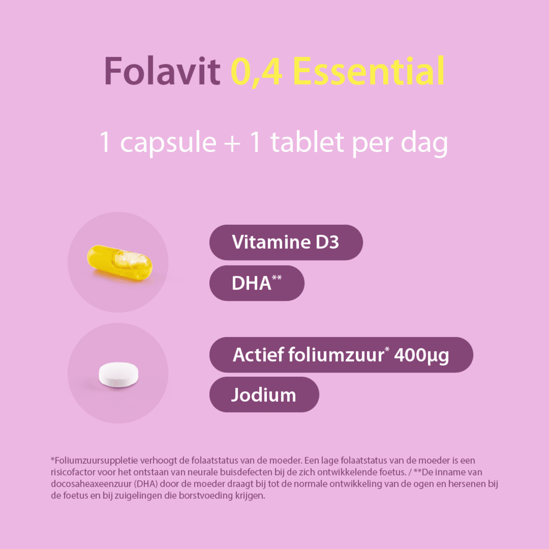 Folavit 0,4mg Essential Comp 90 + Caps 90 Nf