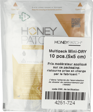 Honeypatch Mini Dry Cica. Tulle Miel 2g 5x5cm 10