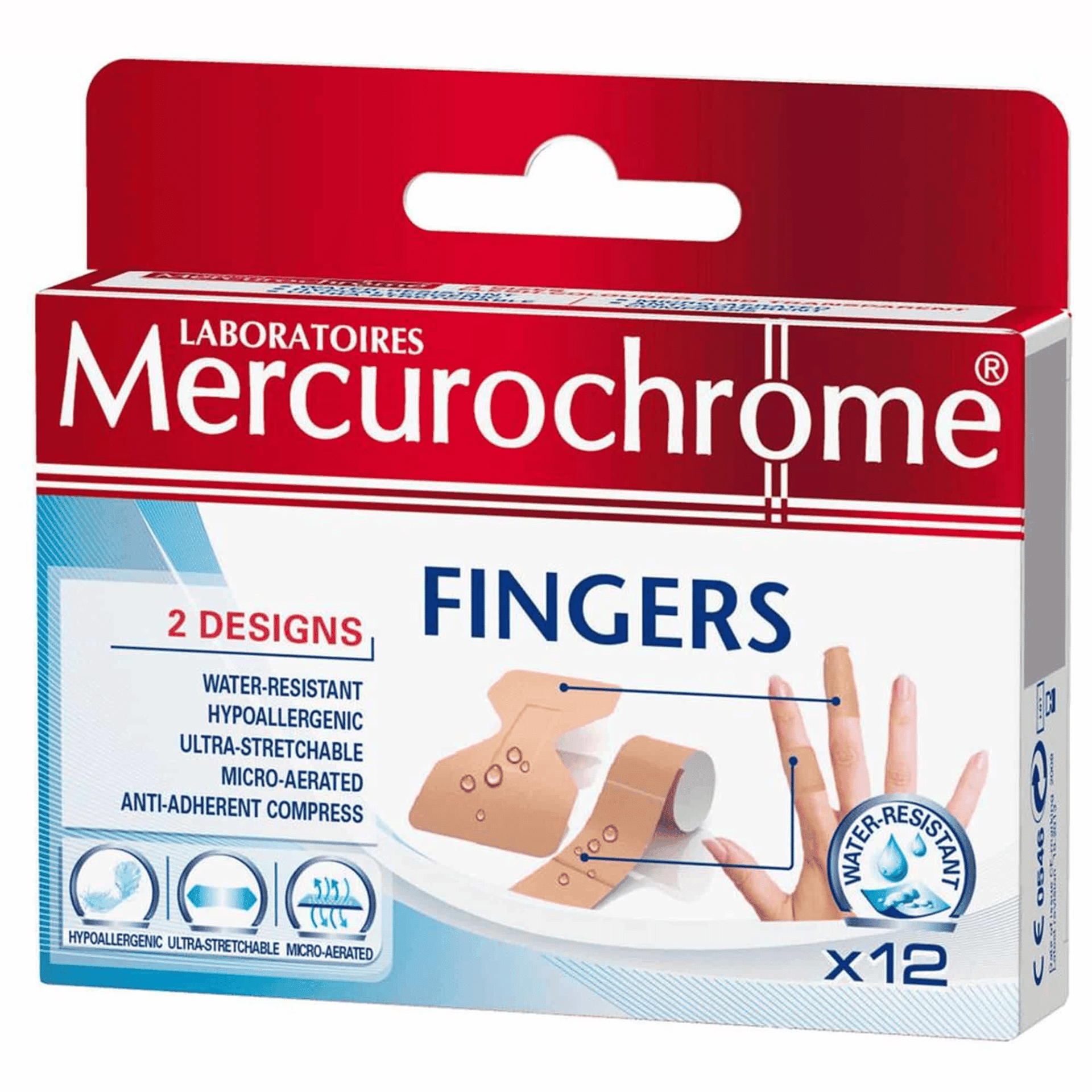 Mercurochrome Pleisters Vingers 12 stuks Mercurochrome Pleisters Vingers 12 stuks