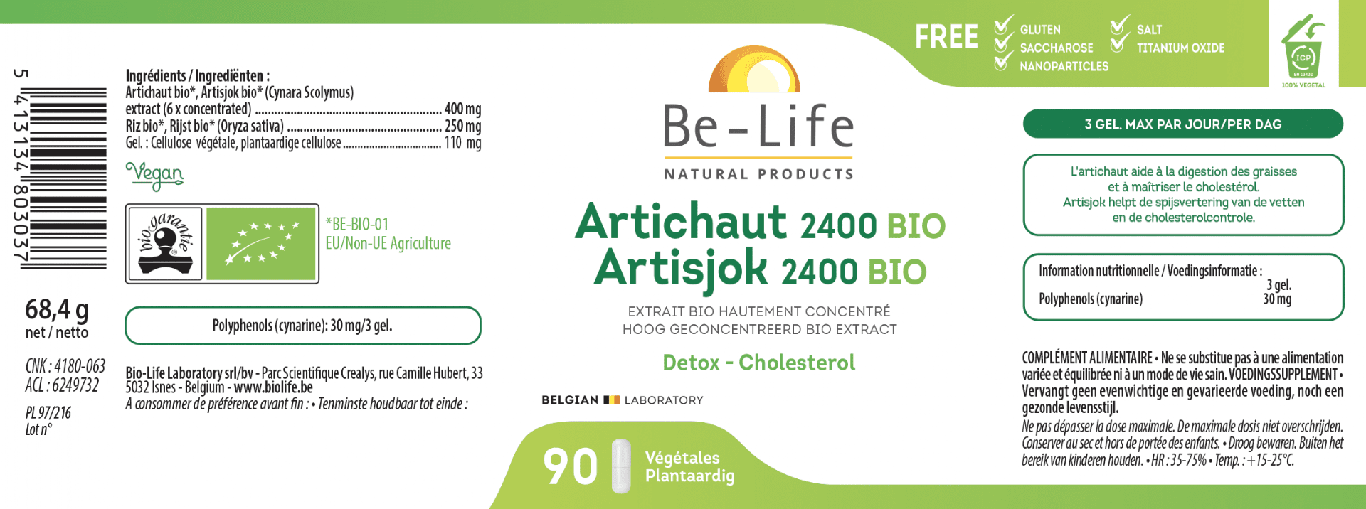 Be Life Artisjok 2400 Bio Be Life Artisjok 2400 Bio