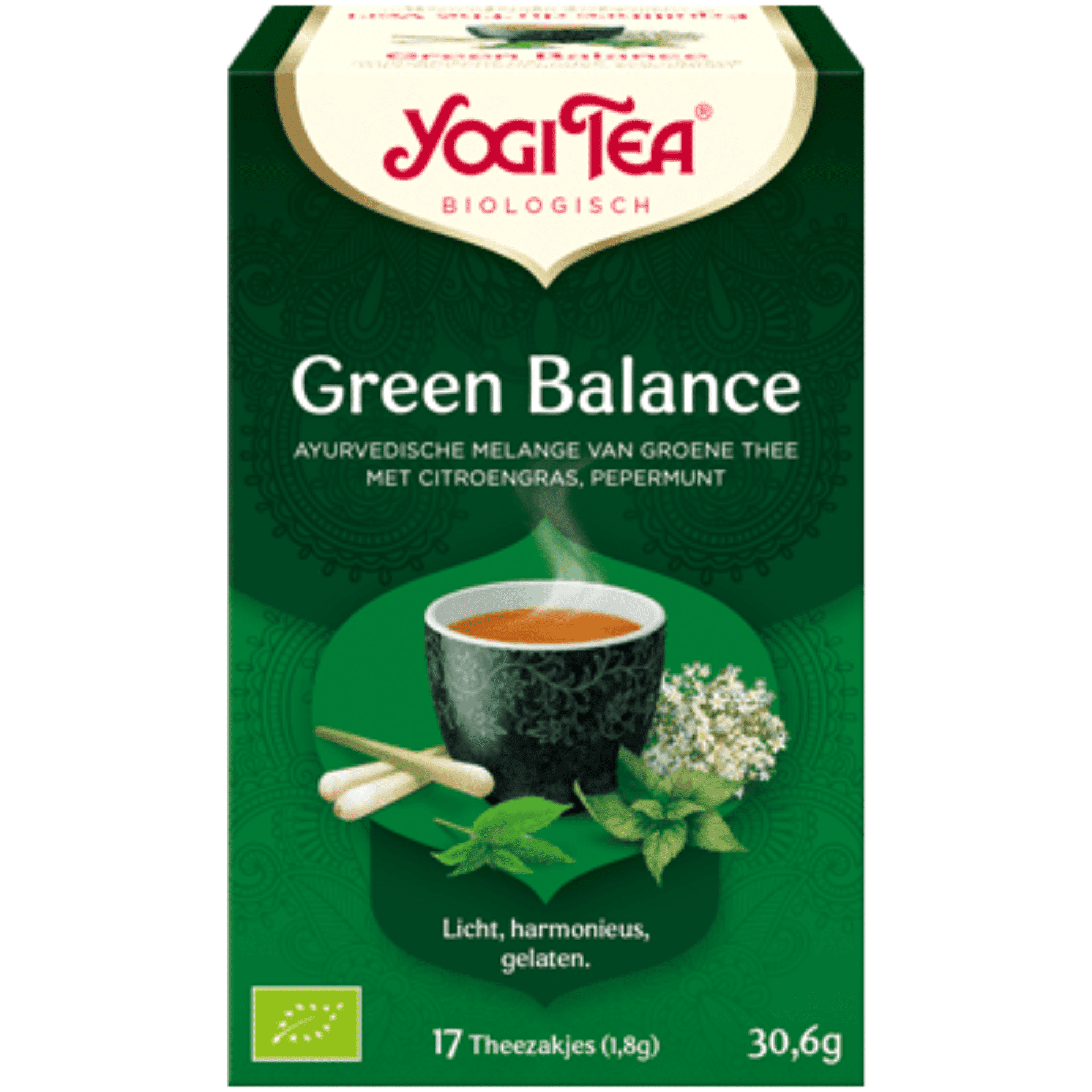 Yogi Tea Green Balance Thee 17 zakjes Yogi Tea Green Balance Thee 17 zakjes