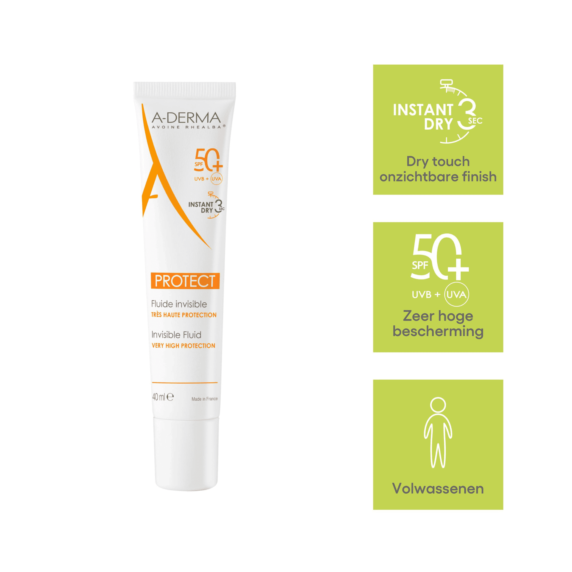 A-Derma Protect Onzichtbare Zonnefluid SPF 50+ A-Derma Protect Onzichtbare Zonnefluid SPF 50+