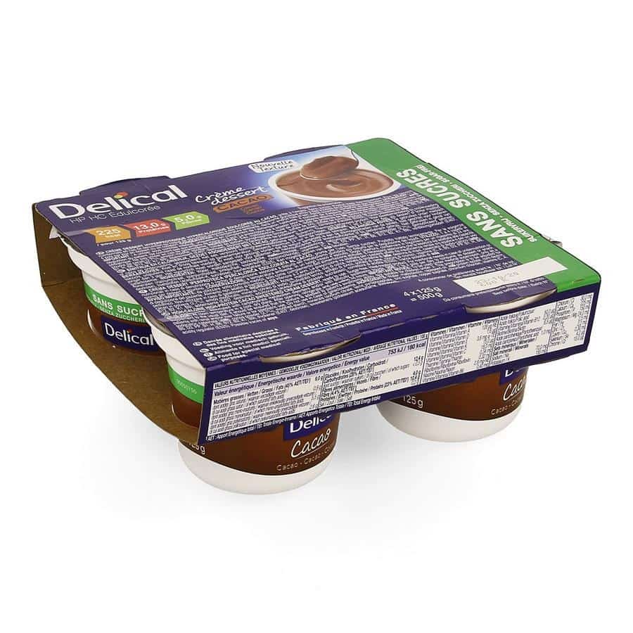 Delical Crème Dessert Cacao HP-HC zonder Suiker Delical Crème Dessert Cacao HP-HC zonder Suiker