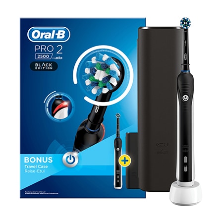 Oral B Elektrische Tandenborstel Pro 2500 CrossAction Black Edition + Travel Case