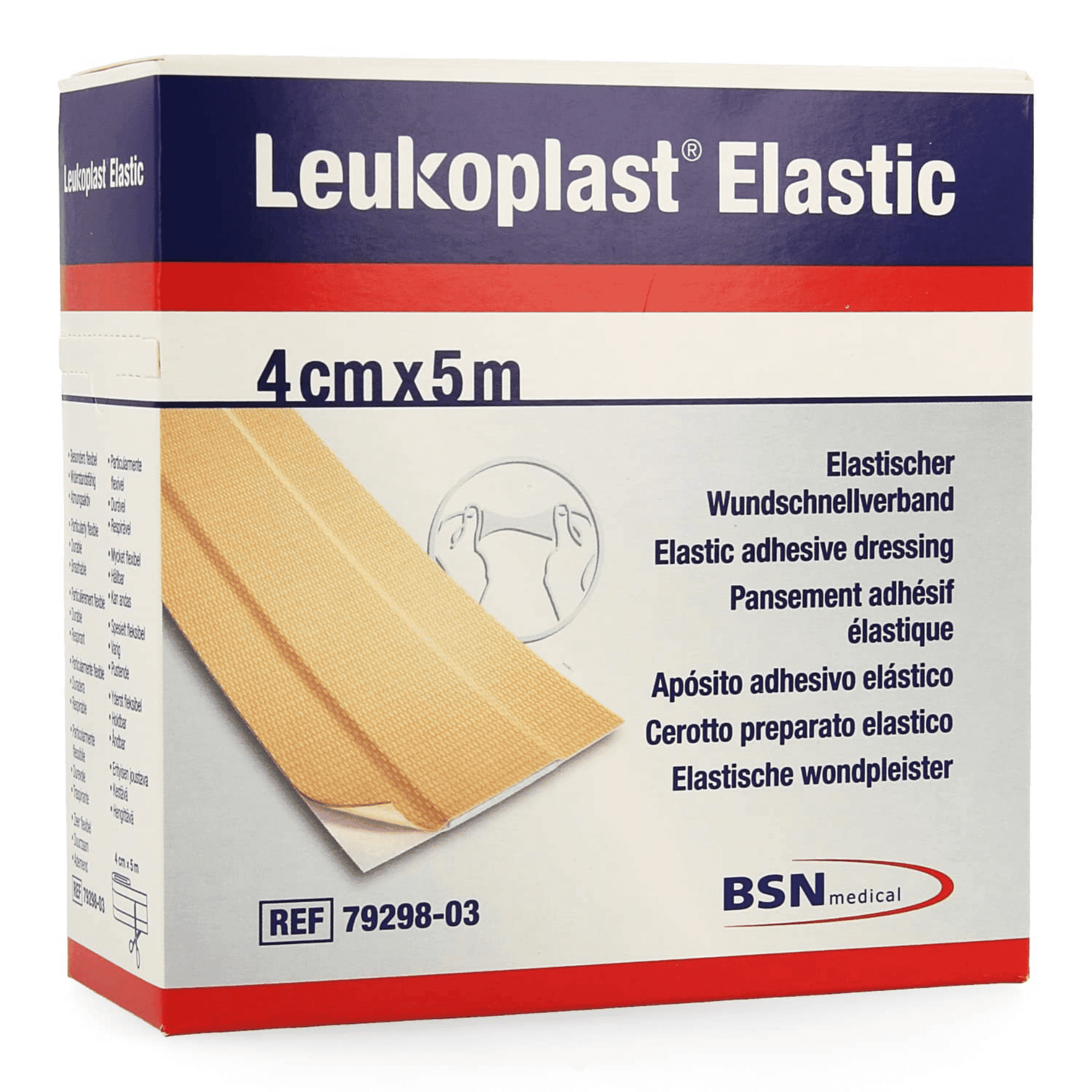 Leukoplast Elastic 5 m x 4 cm 1 stuk