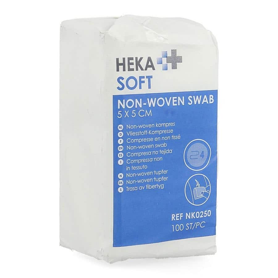 Heka Soft Non-Woven Kompres Niet-Steriel 5 x 5 cm Heka Soft Non-Woven Kompres Niet-Steriel 5 x 5 cm