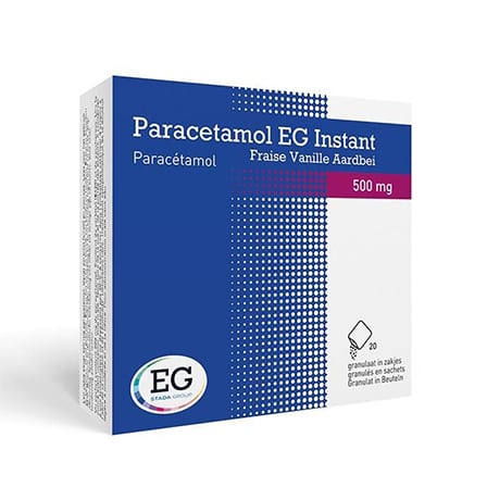Paracetamol EG Instant 500 mg Vanille-Aardbei Paracetamol EG Instant 500 mg Vanille-Aardbei