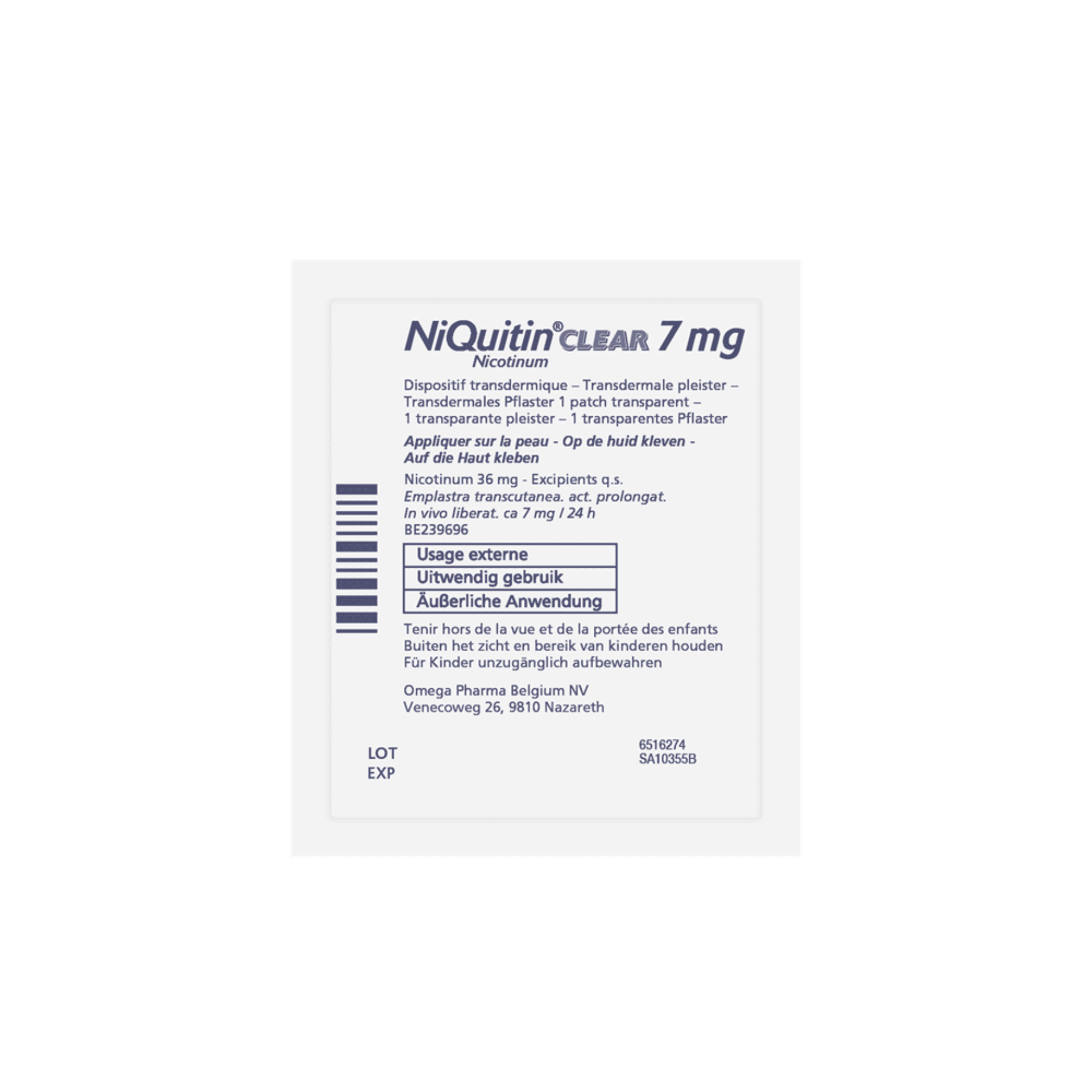 NiQuitin Clear Patches 7 mg