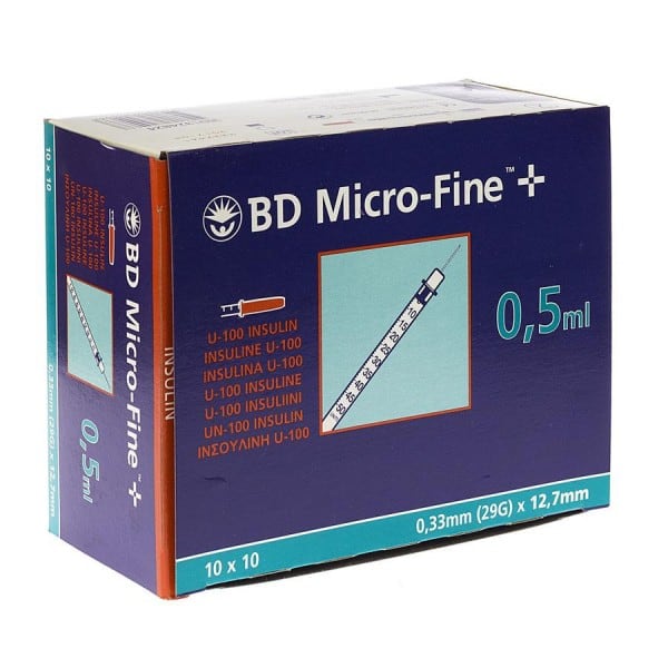 BD Micro-Fine Insulinespuit 0,5 ml + Naald 0,33 x 12,7 mm