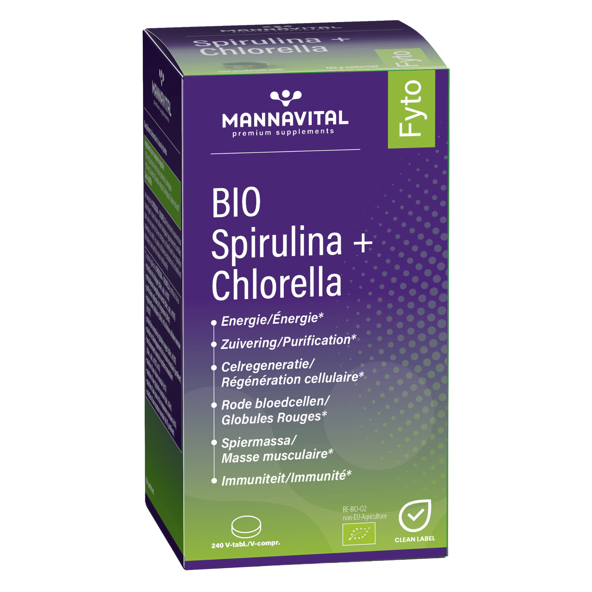 Mannavital Fyto BIO Spirulina + Chlorella