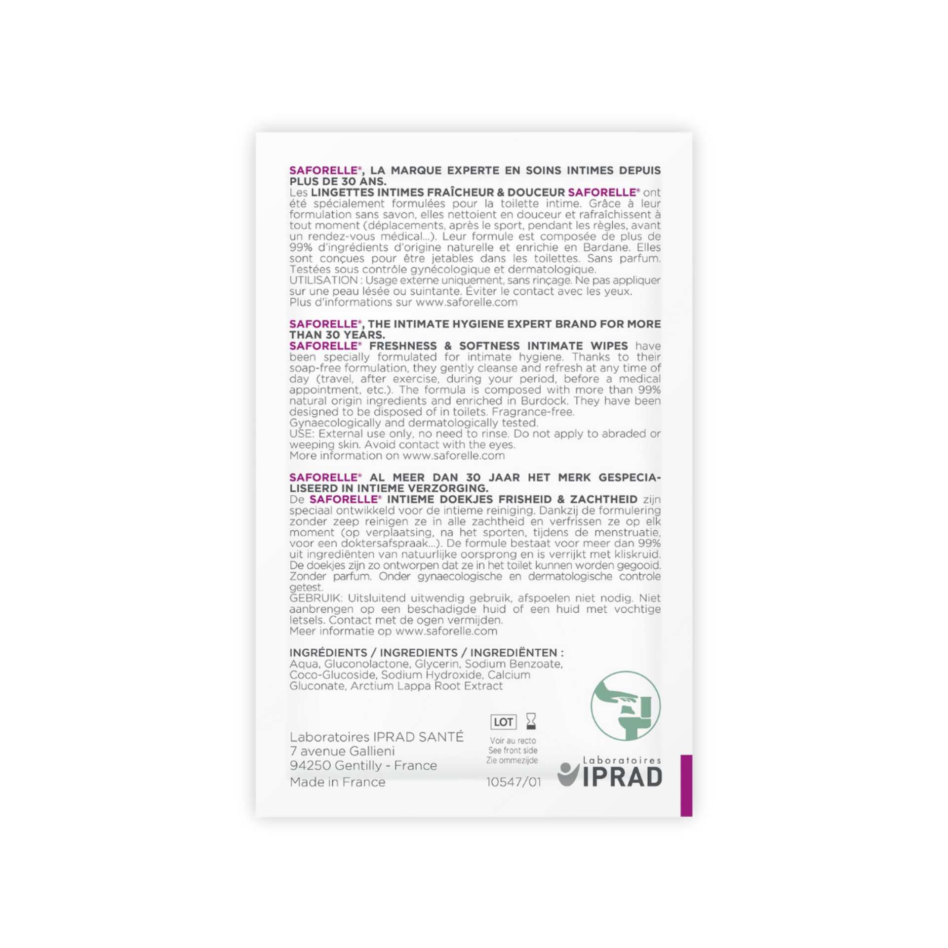 Saforelle Frisse & Zachte Intieme Doekjes Saforelle Frisse & Zachte Intieme Doekjes