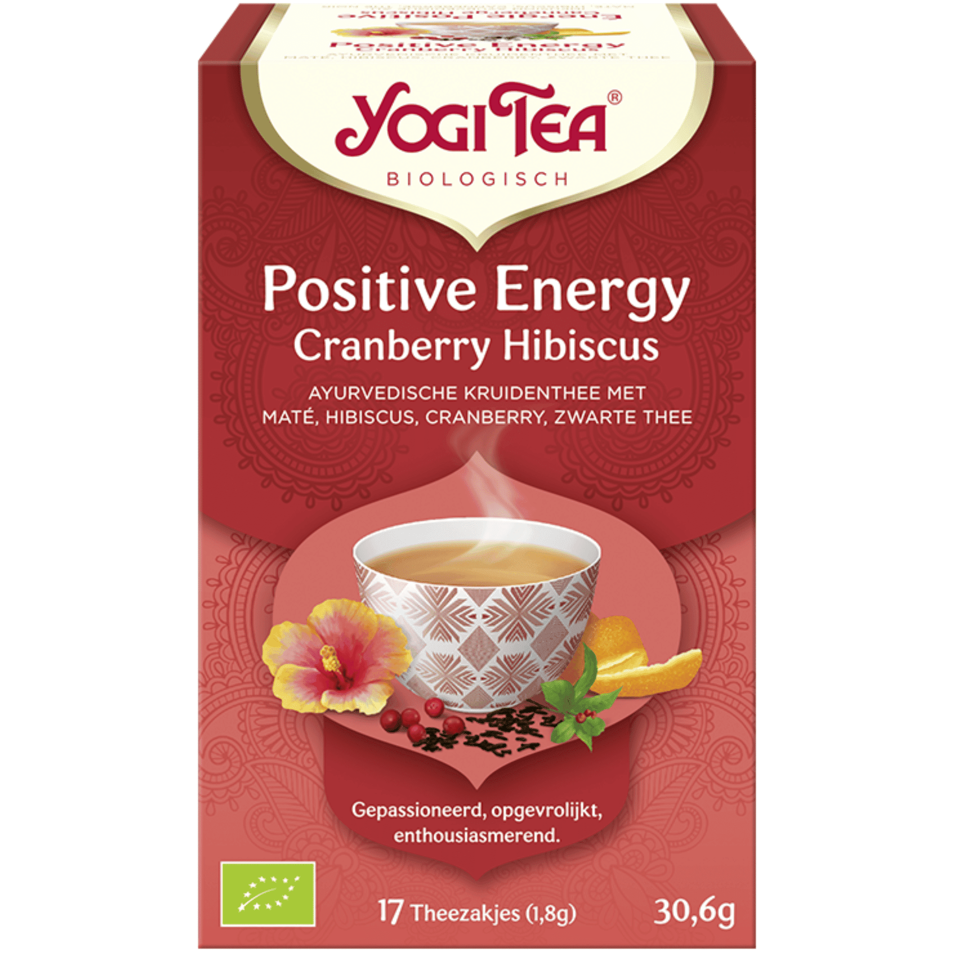 Yogi Tea Cranberry Hibiscus Thee 17 zakjes Yogi Tea Cranberry Hibiscus Thee 17 zakjes