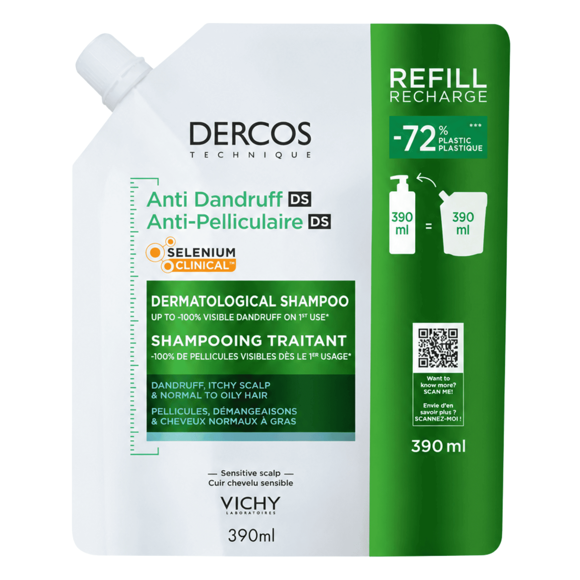 Vichy Dercos Anti-Roos DS Normaal tot Vet Haar Vichy Dercos Anti-Roos DS Normaal tot Vet Haar