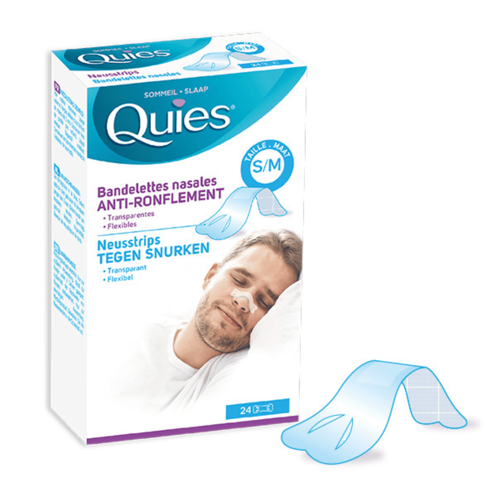 Quies Neusstrips tegen Snurken S/M Quies Neusstrips tegen Snurken S/M