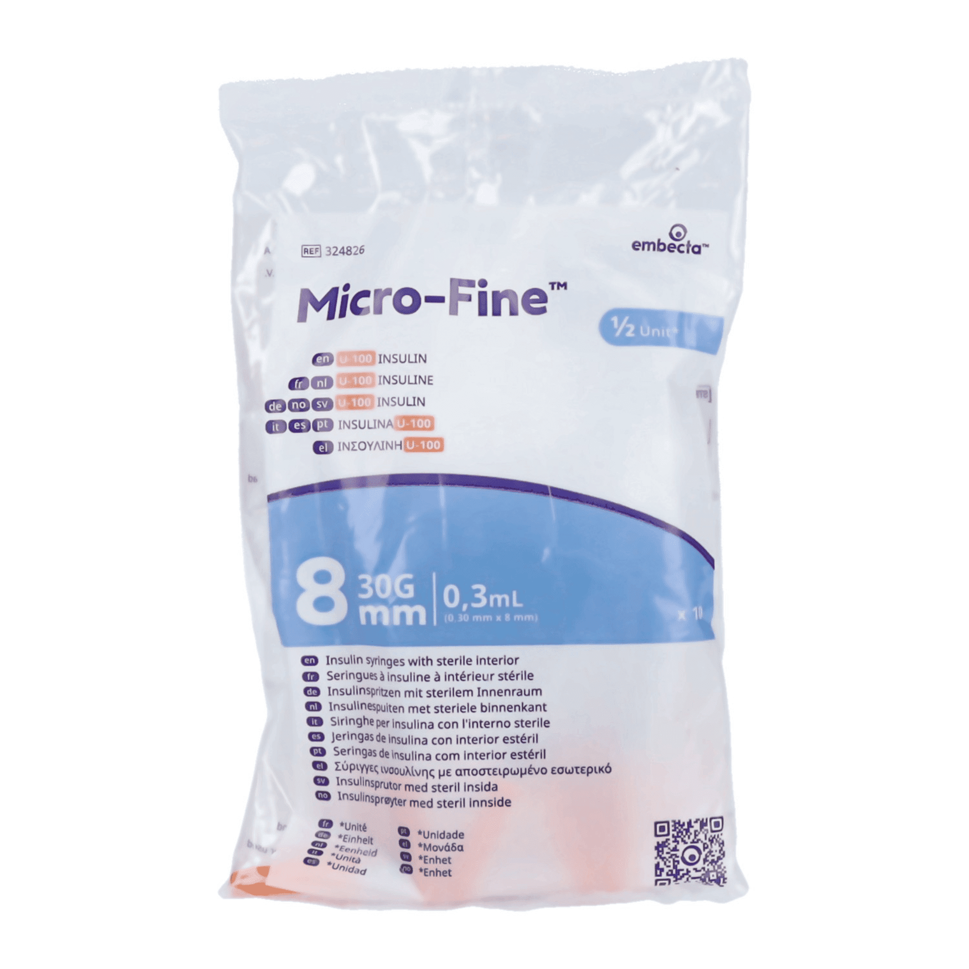 Embecta Micro-Fine Insulinespuit 0,3 ml + Naald 30G 8 mm