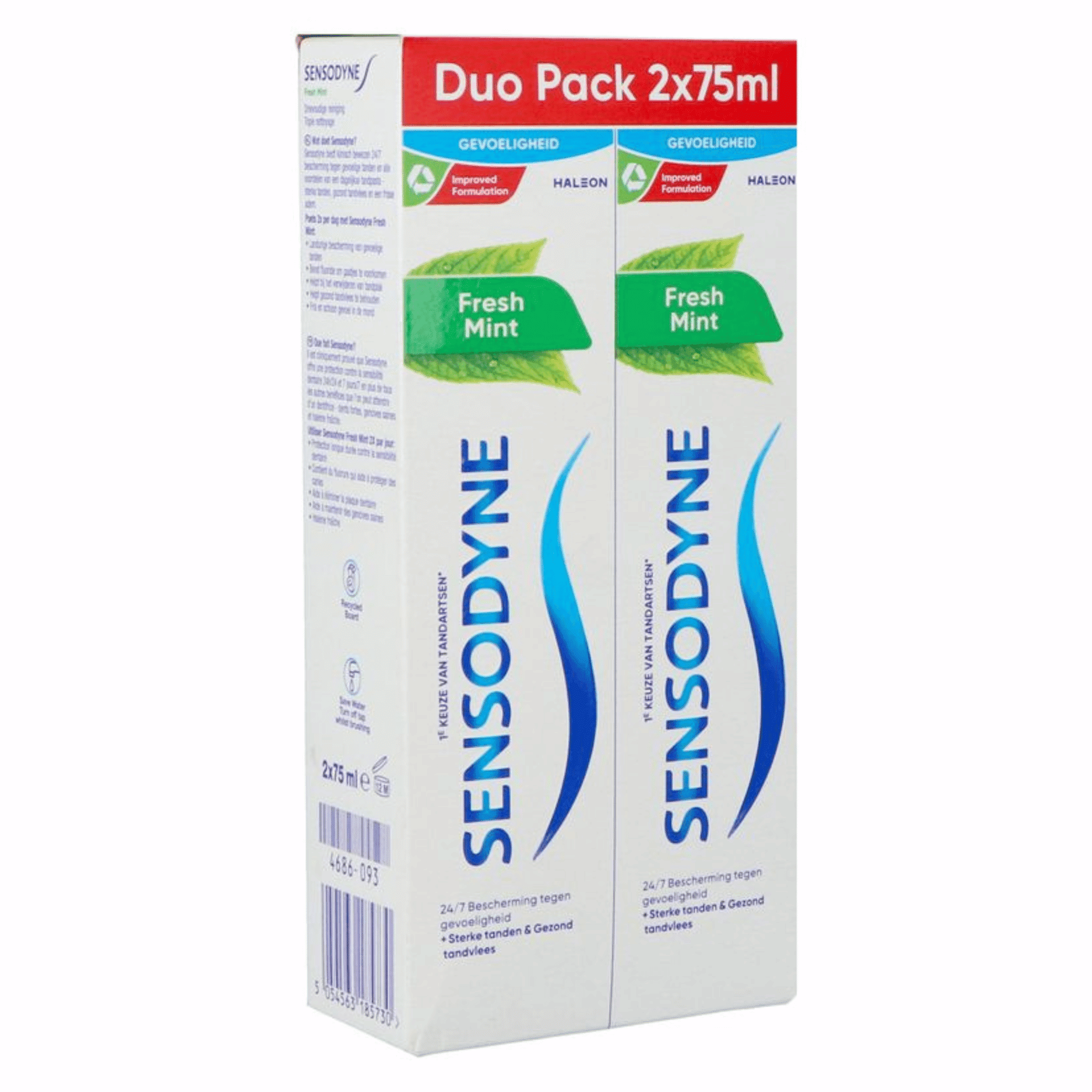 Sensodyne Fresh Mint Dentifrice Tube 2x75ml