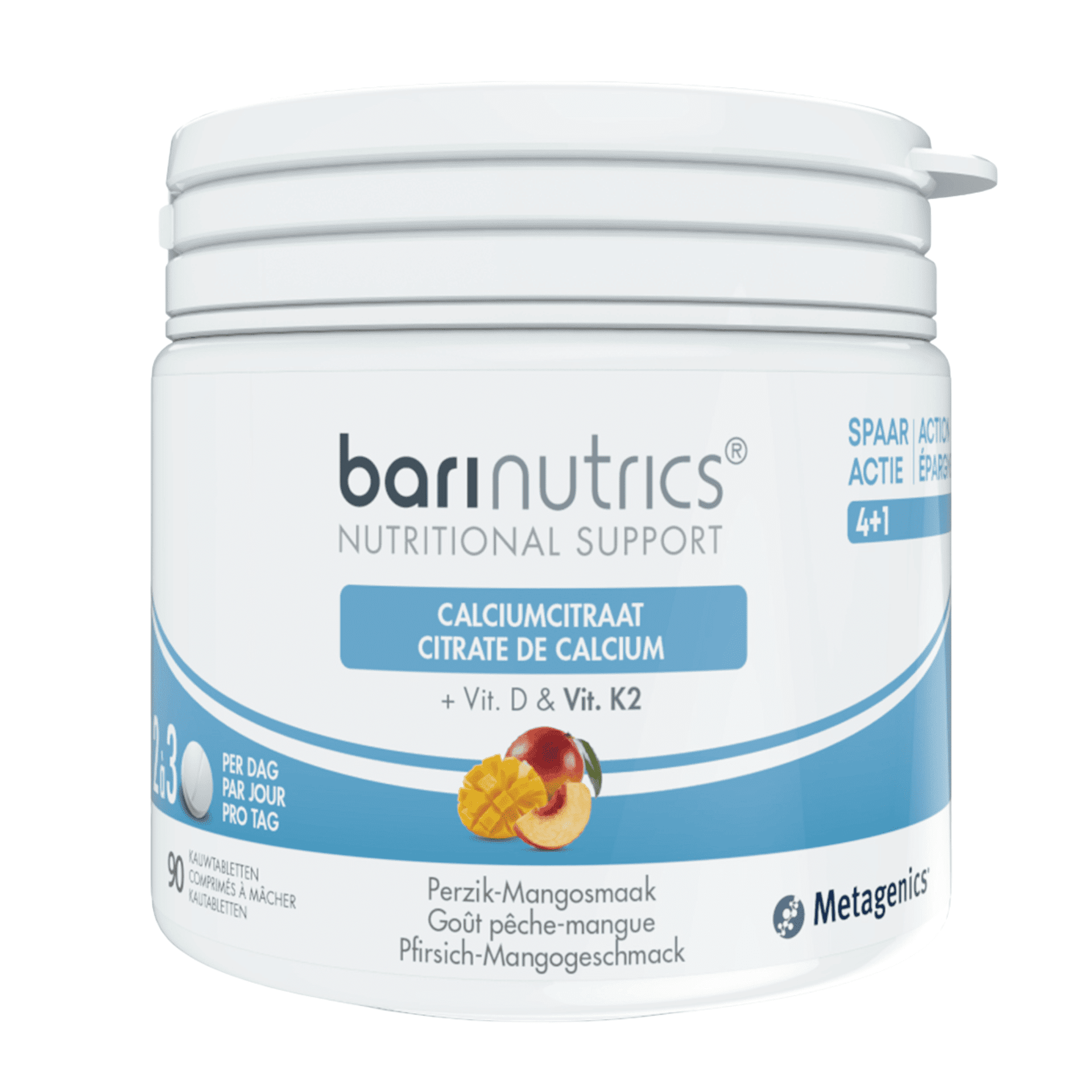BariNutrics Calciumcitraat + Vitamine D & K2 90 kauwtabletten