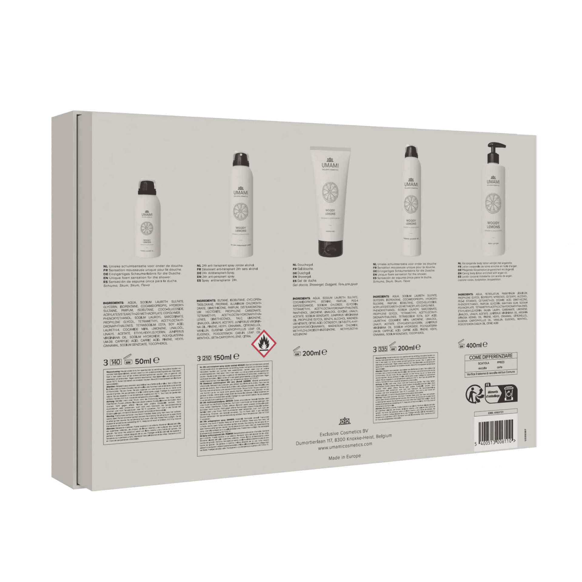 Umami Woody Lemons Geschenkset Douche Groot Umami Woody Lemons Geschenkset Douche Groot