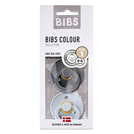 Bibs Fopspeen Duo Iron/Baby Blue 0-6 Bibs Fopspeen Duo Iron/Baby Blue 0-6