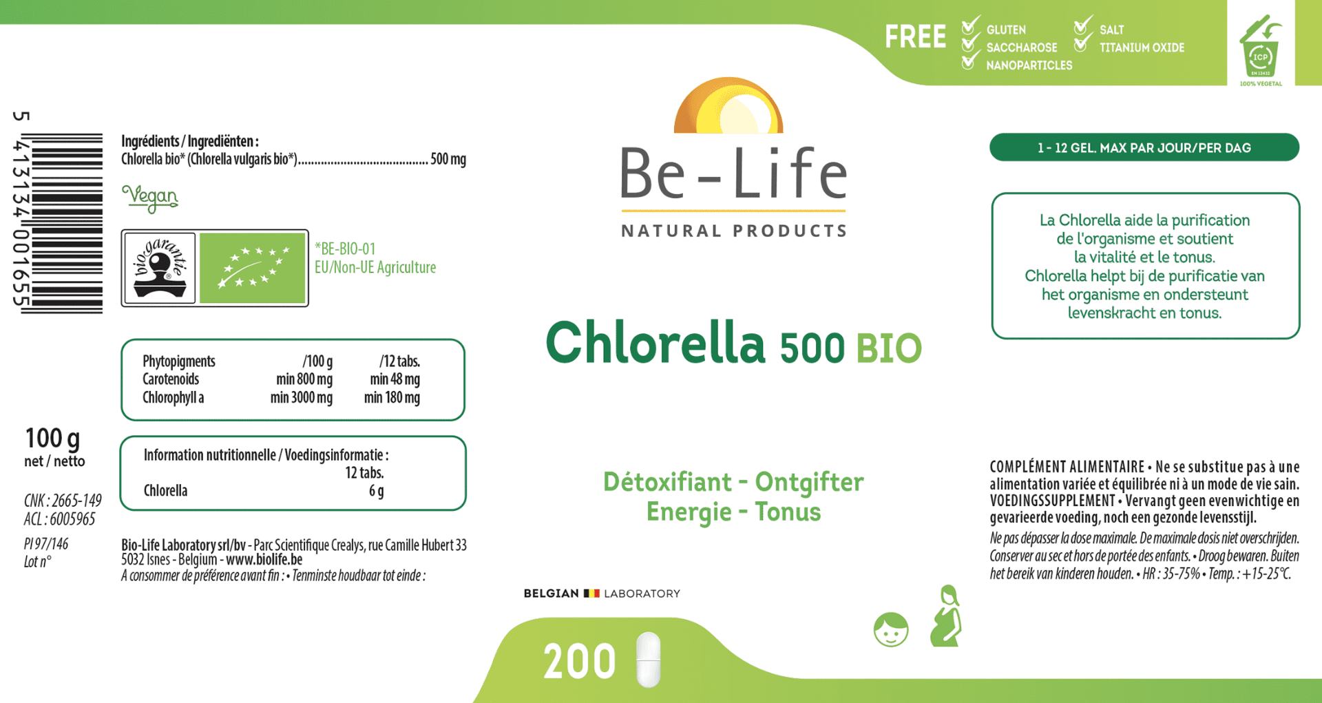 Be Life Chlorella 500 Be Life Chlorella 500