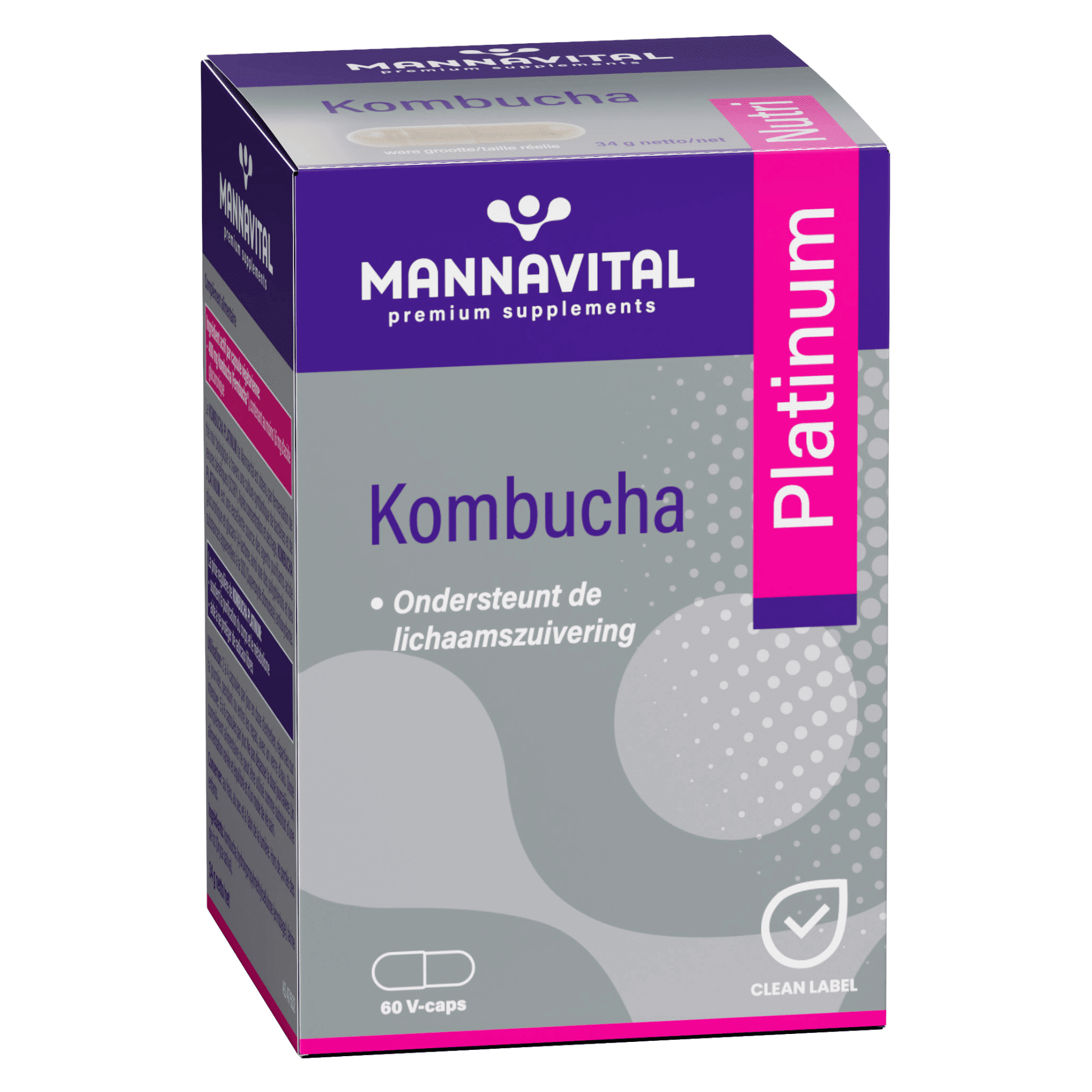 Mannavital Kombucha Platinium V-caps 60 Mannavital Kombucha Platinium V-caps 60